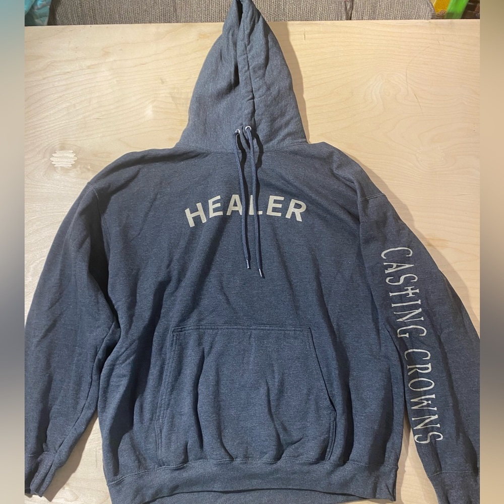 Gray Hoodie with Text Design on Port & Company Tag 2XL (PH) - Picture 2 of 13